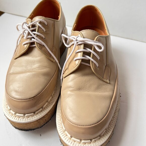 George Cox Creepers size 7 tan brown leather lace up oxford shoes platform - Picture 6 of 8